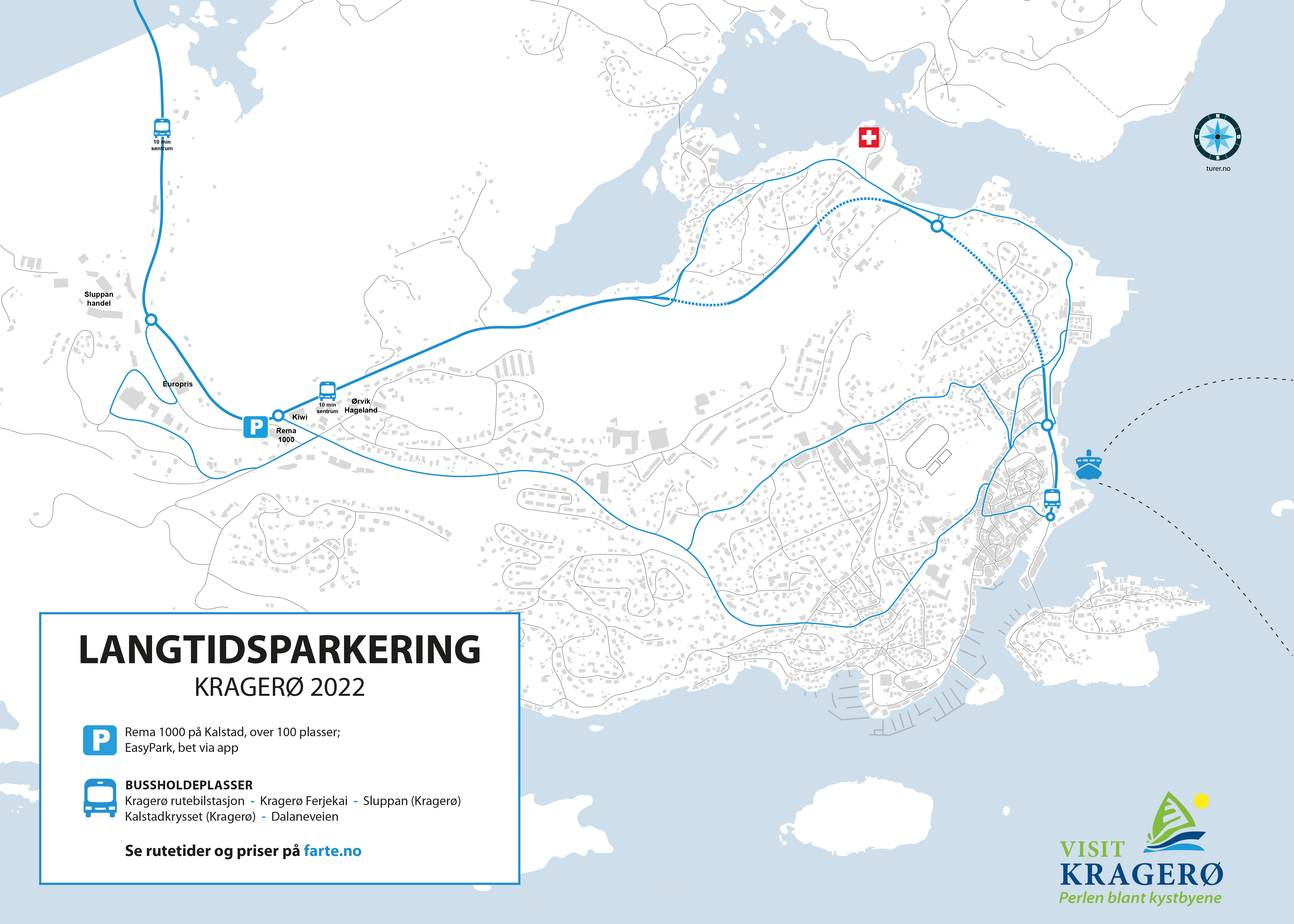 Kart langtidsparkering Kragerø