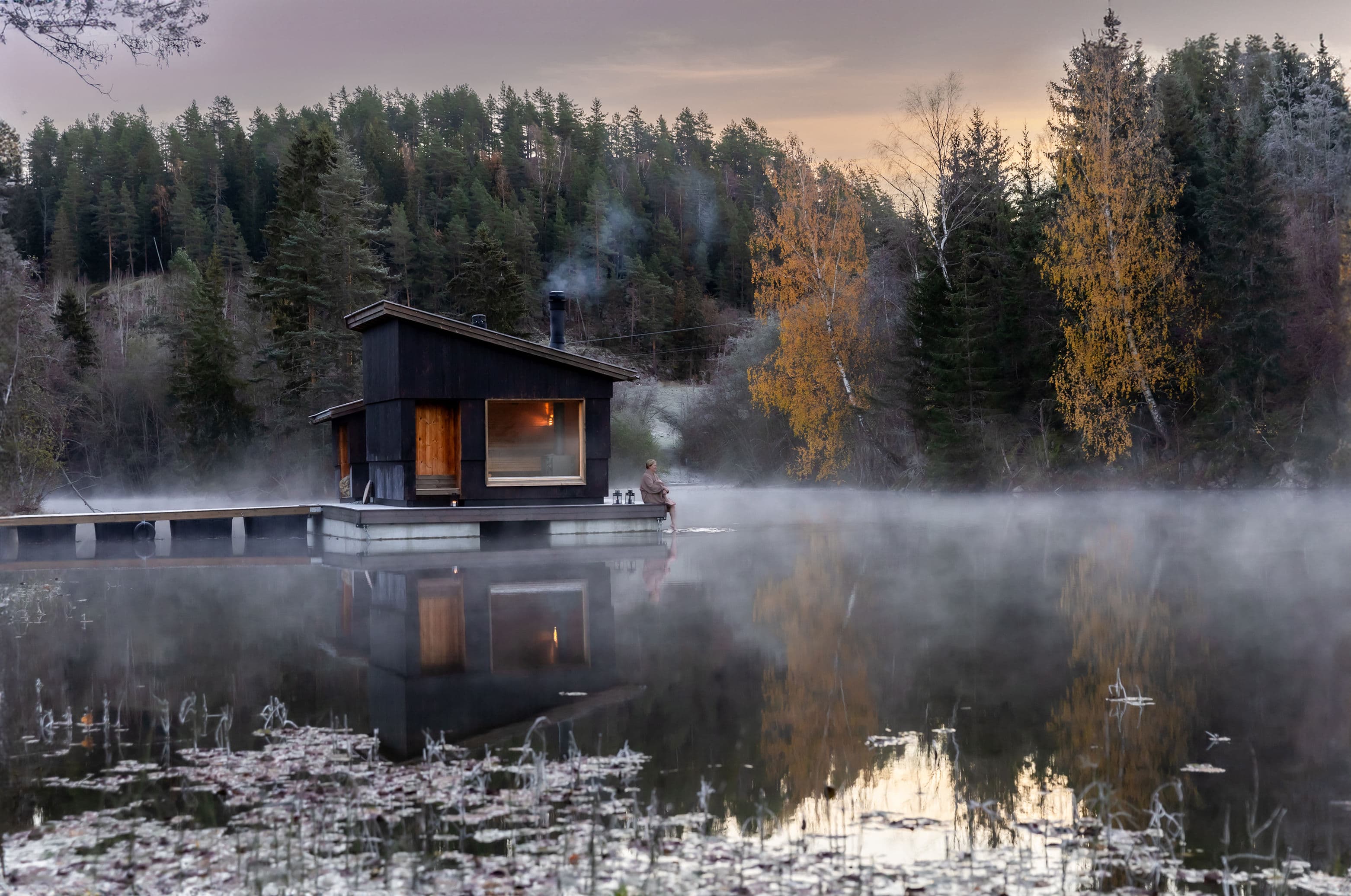 Skogens rom Sauna i Lunde ved Telemarkskanalen