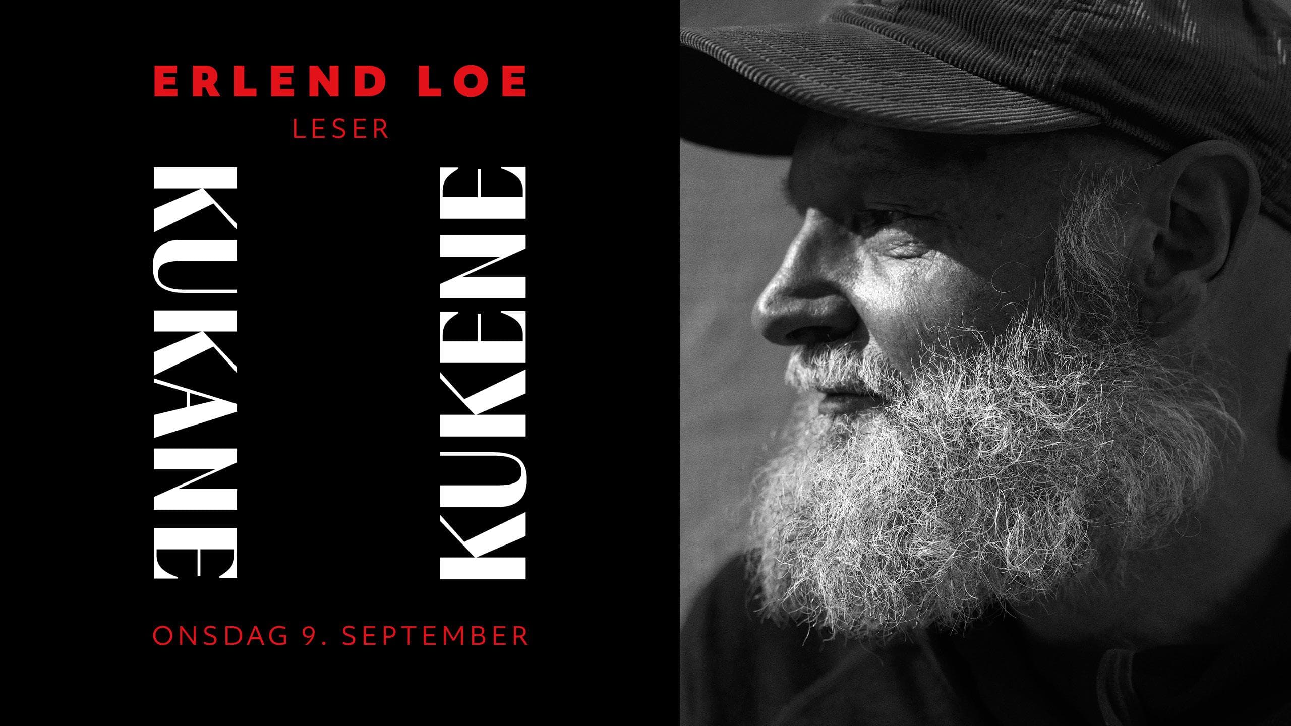 plakat til "Erlend Loe leser «Kukene/Kukane"