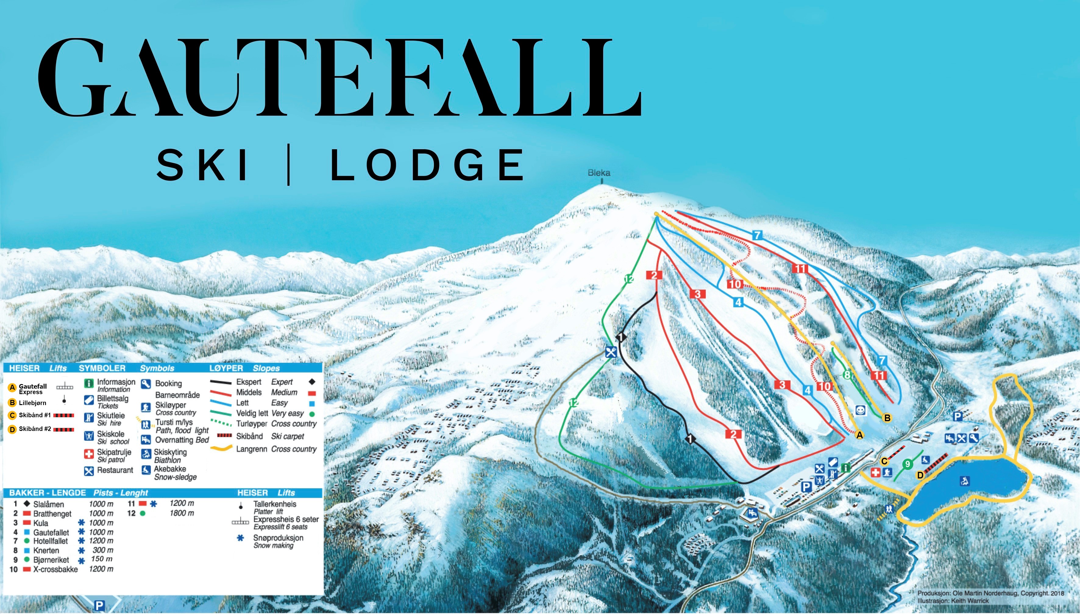 løypekart Gautefall skisenter