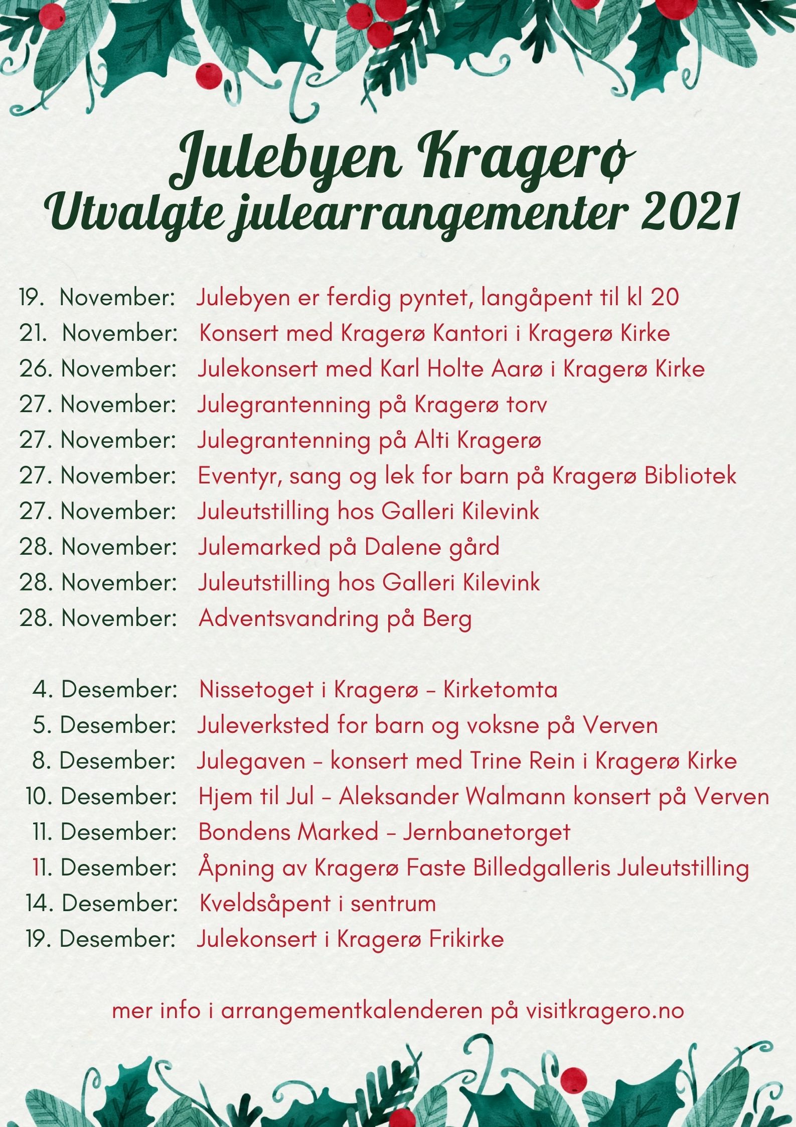 Juleprogram i Kragerø 2021