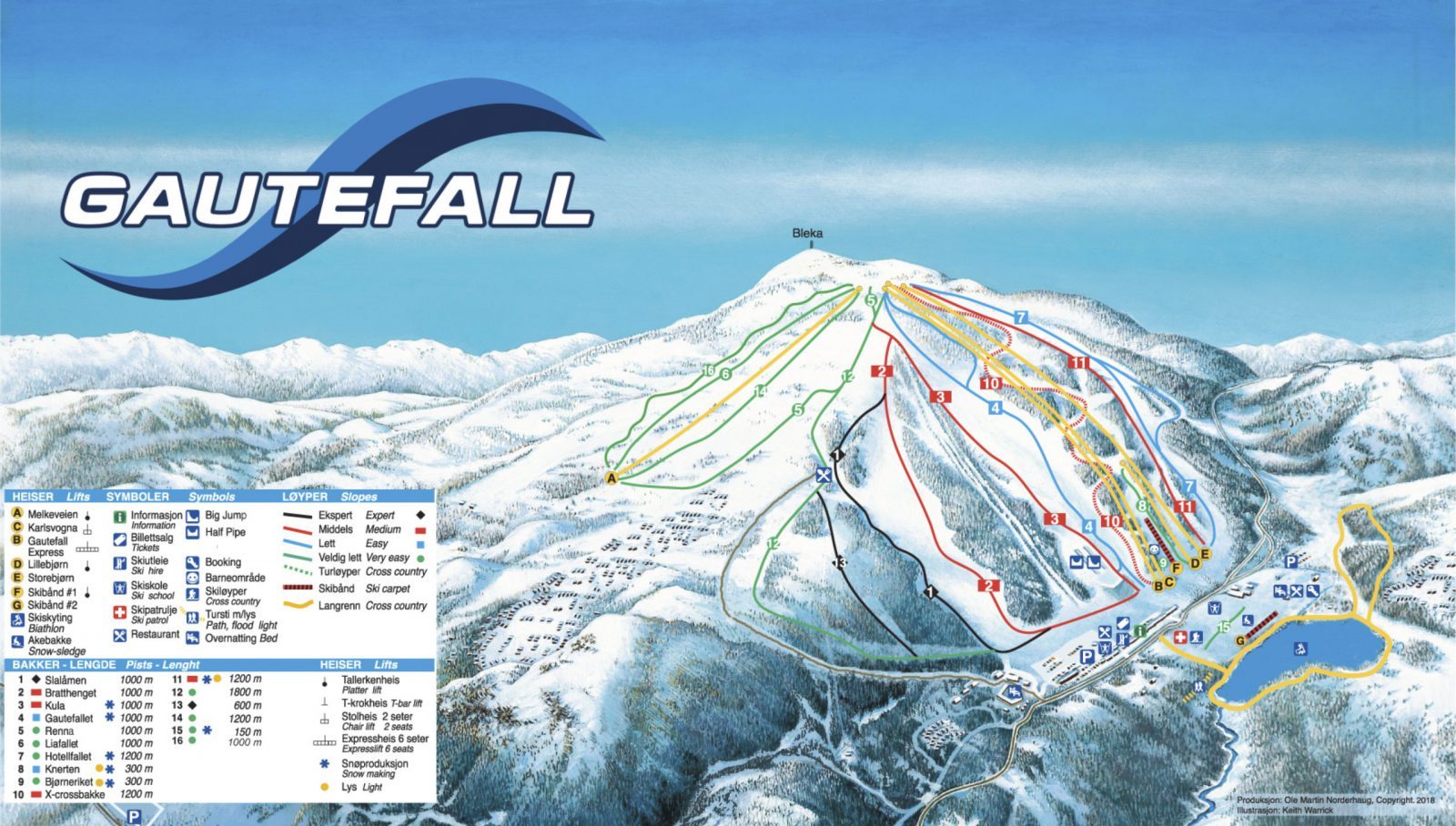 løypekart Gautefall skisenter