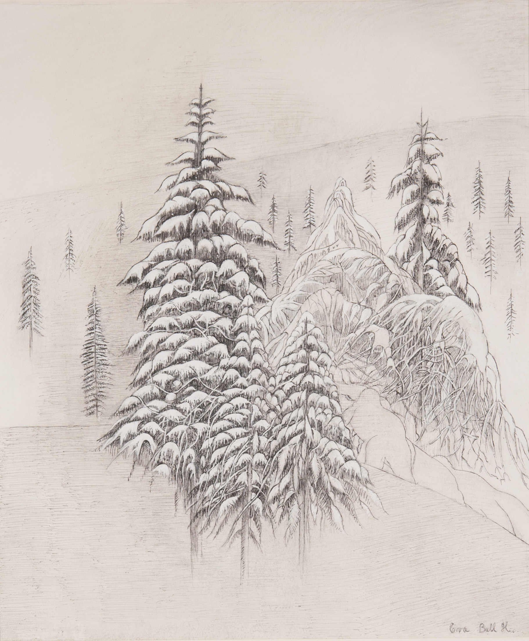 Snelandskap,Telemark_ca1988_54x45_Tusj.