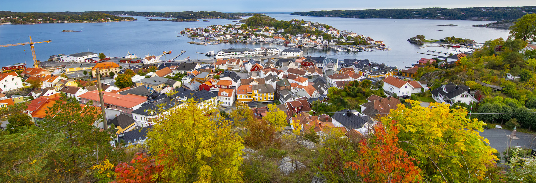 Utsikt fra Steinmann i Kragerø om høsten