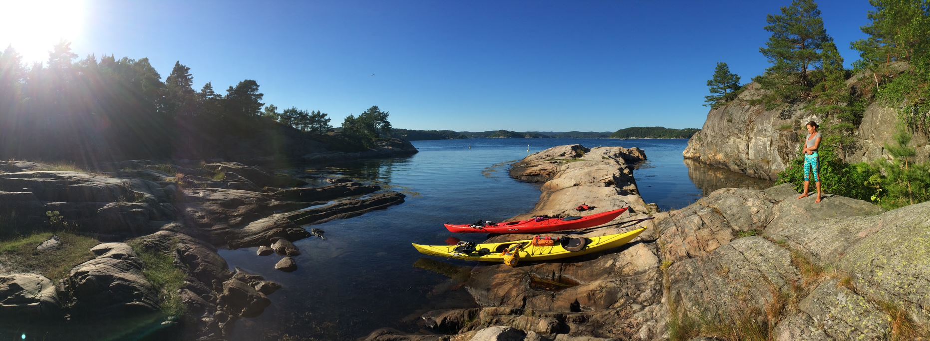 Kajakker i Paradisbukta i Kragerø