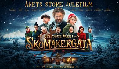 plakat til filmen "Den første jul i Skomakergata"
