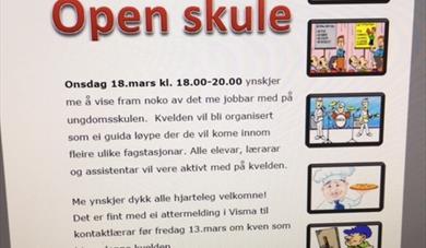 Invitasjon til open dag på ungdomsskulen