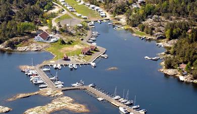 Restaurant Sjøterrassen in Bamble with guest harbour and motorhome parking