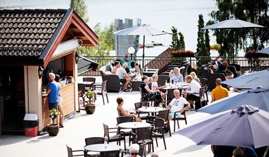Terasse på Straand Hotel i Vrådal