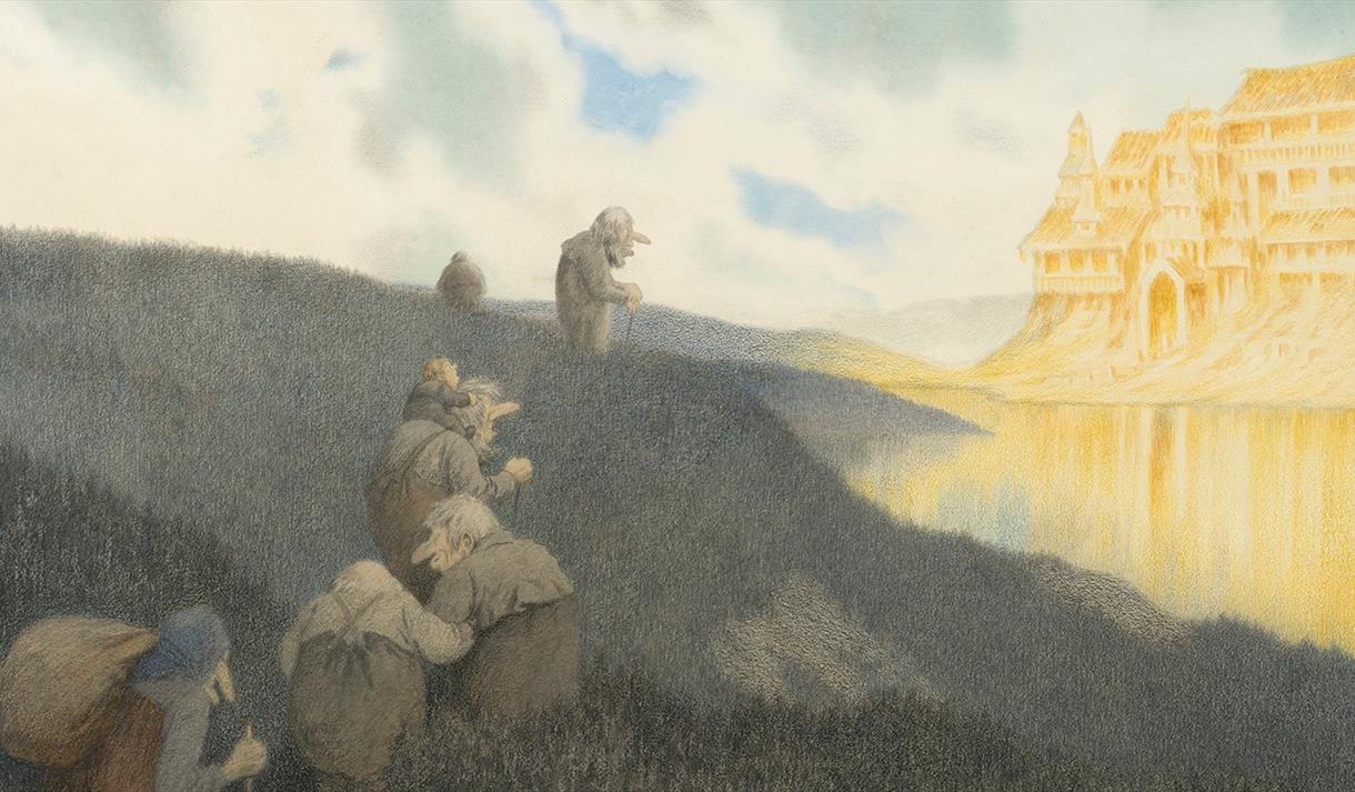 På vei til til Gilde i Soria Moria Slott, 1904, Theodor Kittelsen
