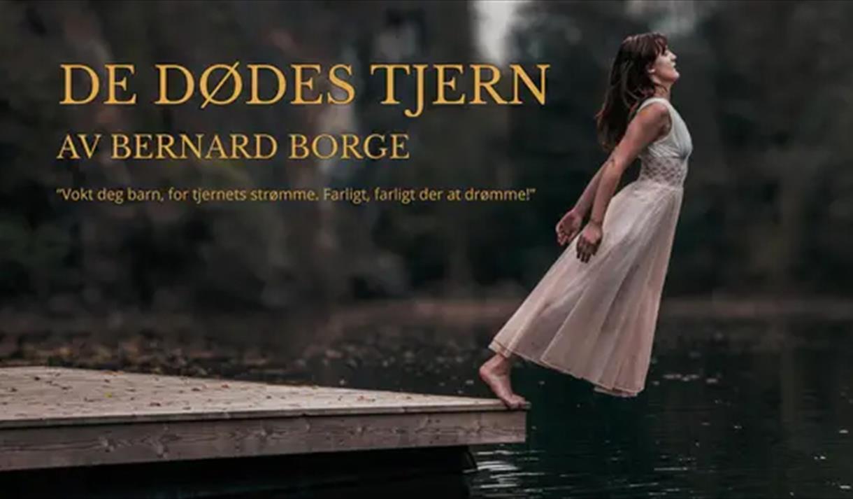 mørkt bilde av en mørk dame som vipper ut i et tjern