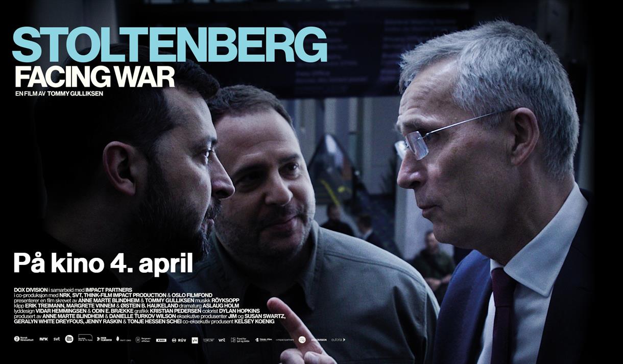 plakat til "Stoltenberg – Facing War"