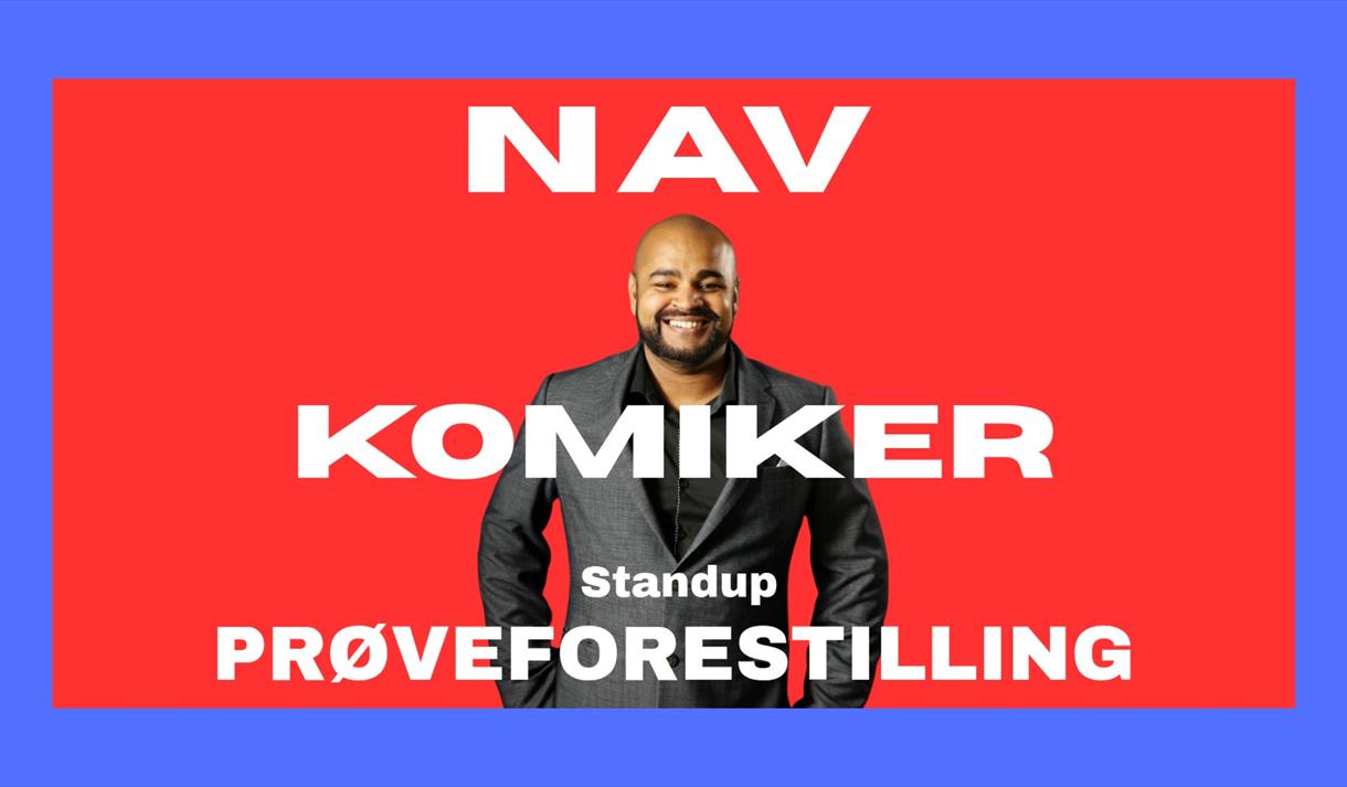 mann med skjekk og grå dress, rød bakgrunn