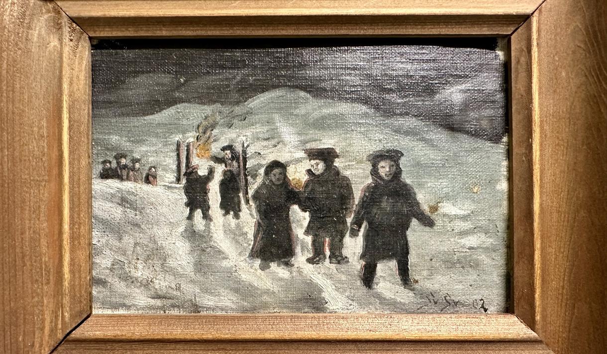 Måleri av Sveinung Svalastoga, tilhøyrer Vest-Telemark museum