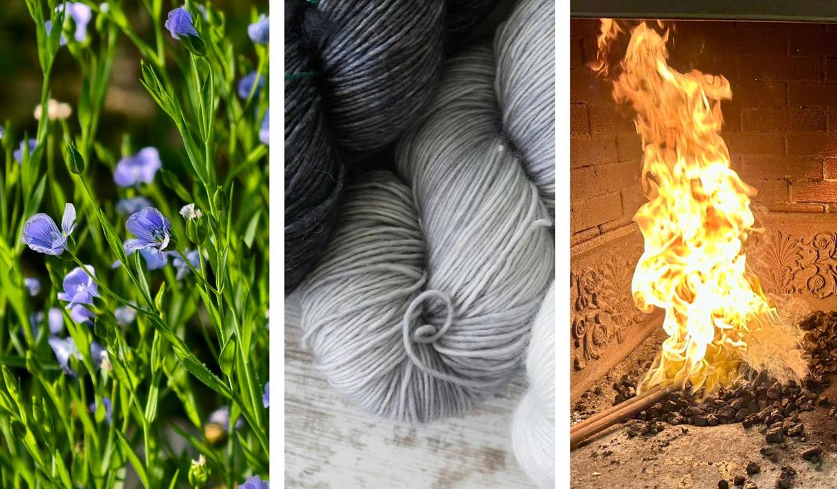 Linblomar, saueklypp og ulltråd. Ild i smia.