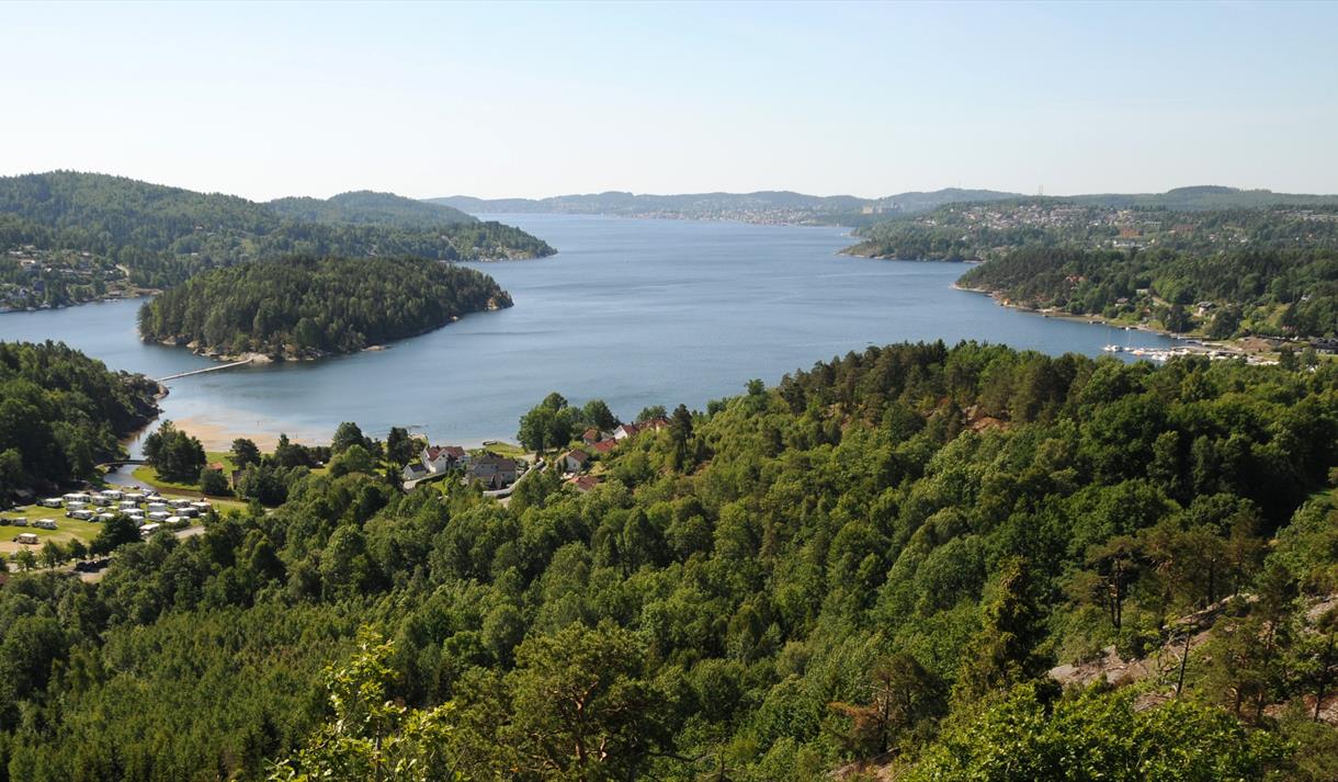 Dronebilde av Presteåsen