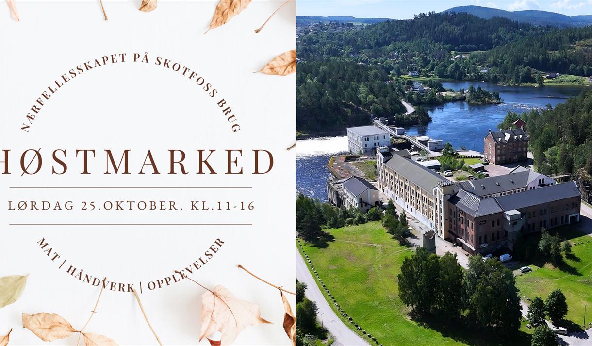 plakat til "høstmarked på Skotfoss Brug"