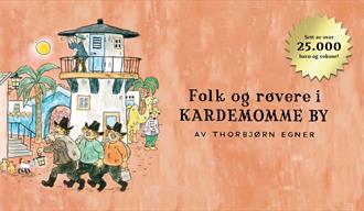 Plakat til "Folk og røvere i Kardemomme by"
