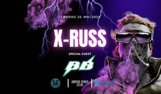 plakat "X-russ - special guest Den BB"