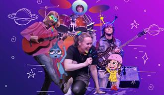 Barnespeilet - Exo Kids - sommerkonsert. Bildet viser en gruppe musikanter med sine instrumenter