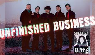 5 menn i bandet UNFINISHED BUSINESS