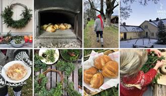 Collage av juleforberedelser
