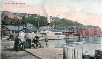 Fra Skien brygge. Foto fra Digitalt museum, Telemark museum