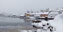 Gunnarsholmen, vinter. Blikk mot Øya.