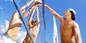 Gøy med sandvolleyball på Beach Cluben.