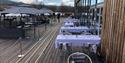 Uteserveringen til Dany's Café i Bok & Blueshuset i Notodden. Foto