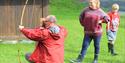 Shooting with bow and arrow