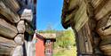 Bygdetunet ved Vest-Telemark museum Eidsborg. Laft, gamle hus.