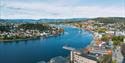 dronebilde av Porsgrunn og Porsgrunnselva