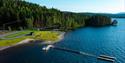 dronebilde av badeplassen på Follsjøen i Notodden