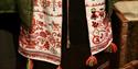 Detalj på bunad, bunadsforkle, Øyfjell bygdemuseum.