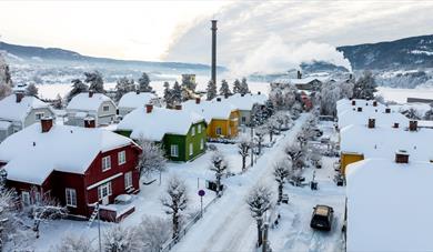 Grønnbyen i Notodden om vinteren