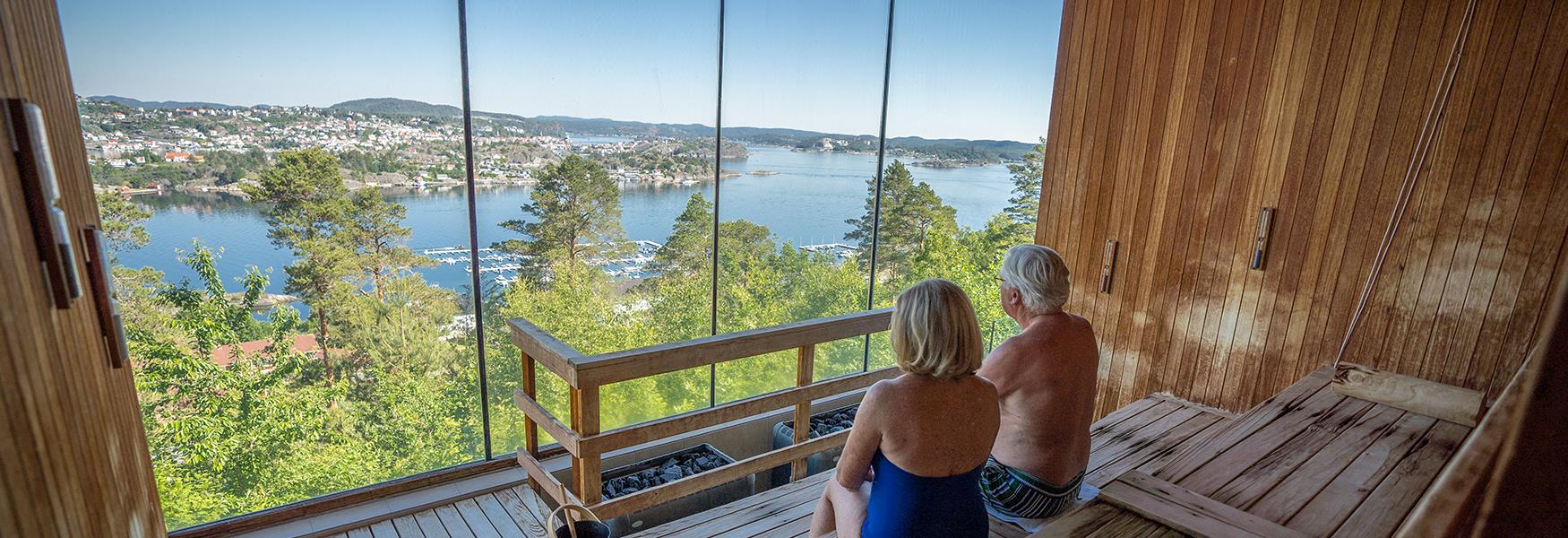 Badstue med flott utsikt over Kragerø finner du på Kragerø Resort