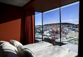 Seng med Utsikt på Comfort Hotel Porsgrunn