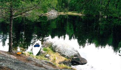 Kayak lying on land