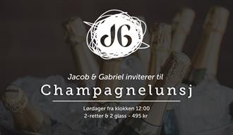 Champagnelunsj / lørdagslunsj på Jacob & Gabriel Skien. Lunsj hver lørdag fra 12:00.