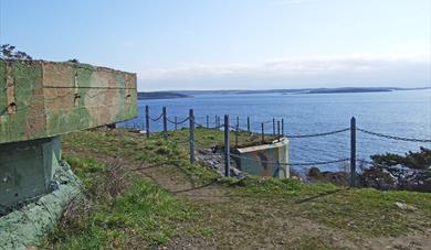 utsikt mot havet fra Tangen fort i Langesund