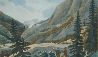 Utsyn mot Rjukanfossen Carpelan 1820-talet, måleri.