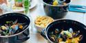 fransk inspirerte matretter serveres på Merci Restaurant i Porsgrunn